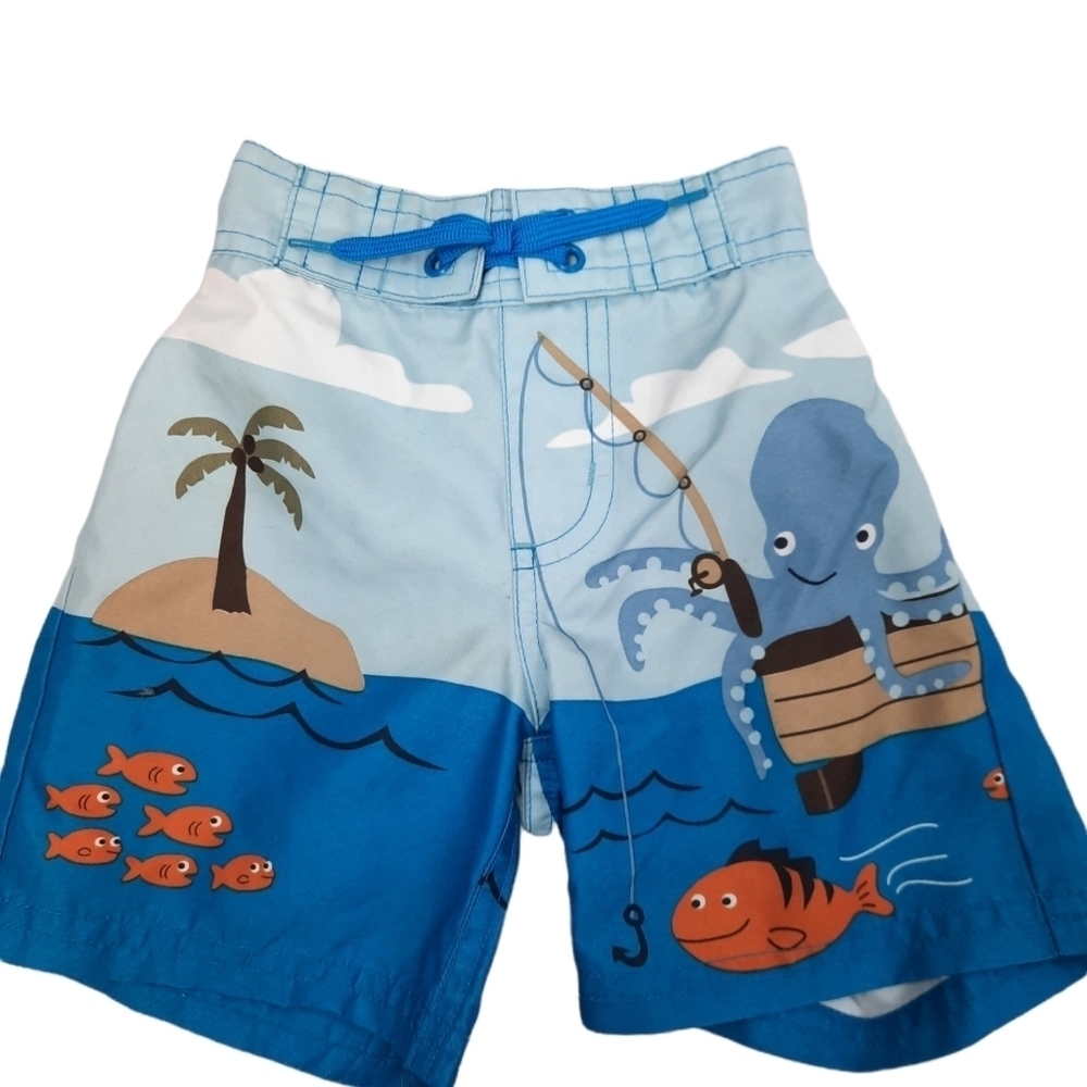 Gymboree Under the Sea Ocean Swim Trunks 6M - 12M Boys